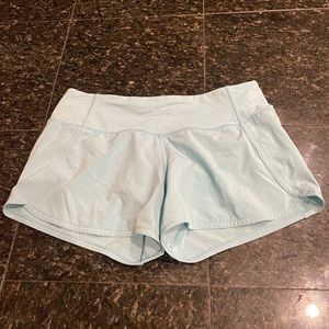 unworn speed up baby blue lulu shorts 4” inch seams